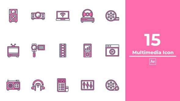 VideoHive - Multimedia Icon After Effects - 49427563