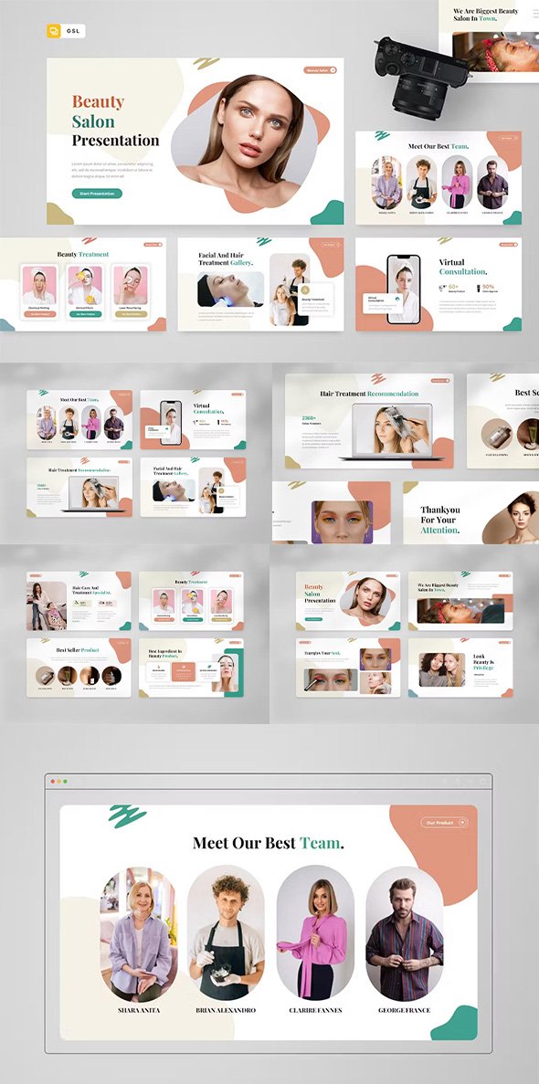 Larisa - Beauty Salon Powerpoint Keynote Google Slides