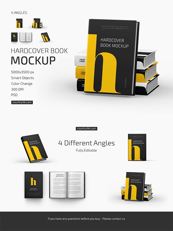 CreativeMarket - Hardcover Book Mockup Set - 6372892