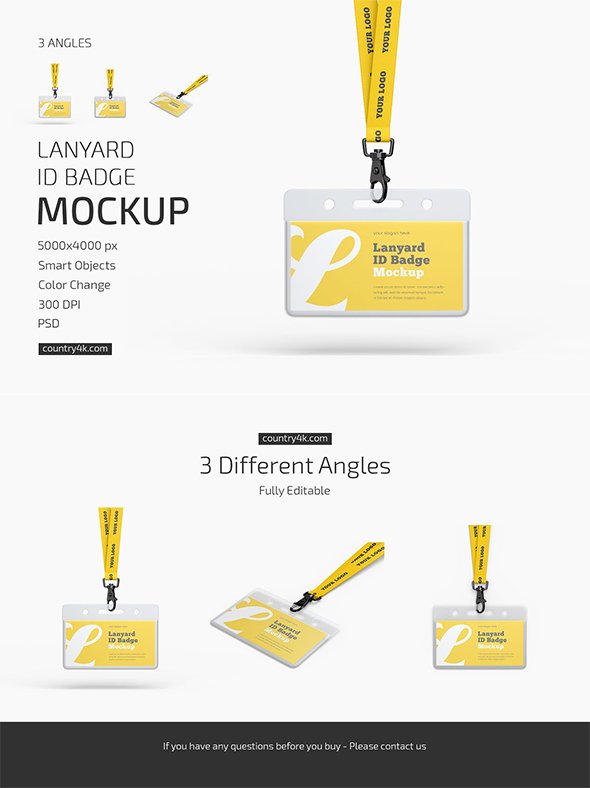 CreativeMarket - Lanyard ID Badge Mockup Set - 6217597