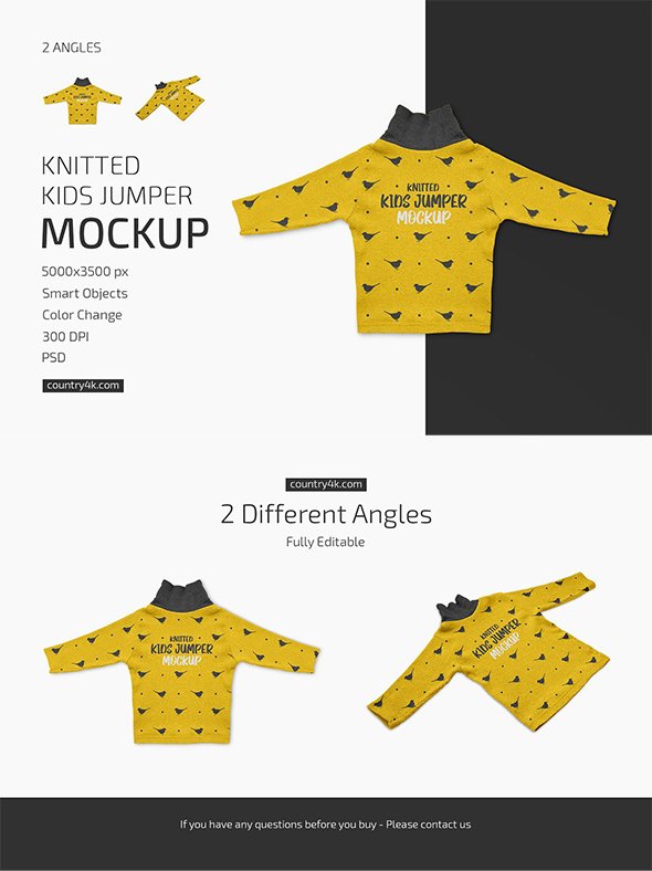 CreativeMarket - Knitted Kids Jumper Mockup Set - 6222831