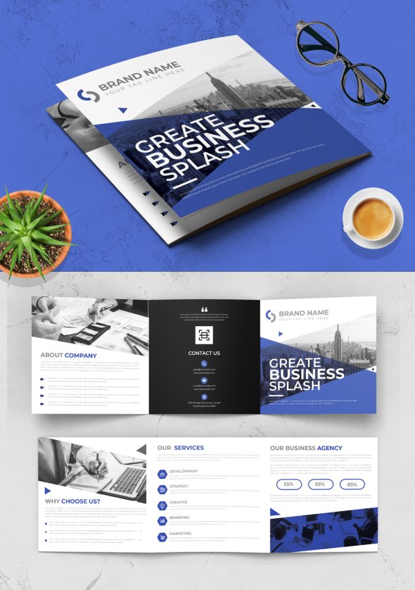 AdobeStock - Square Trifold Brochure Layout - 525675018