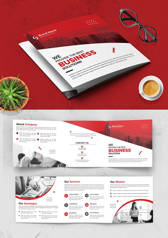 AdobeStock - Square Trifold Brochure Layout - 541568376