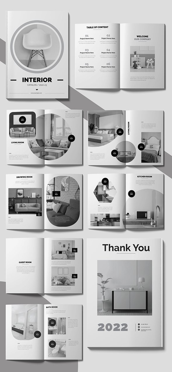 AdobeStock - Interior Design Catalog Layout with Brown Accents - 541050024