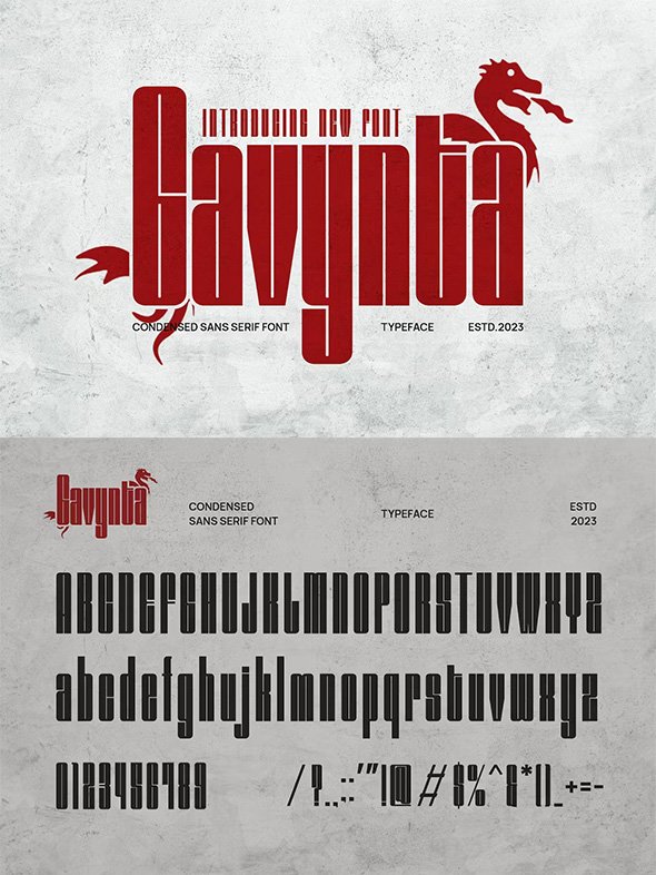 Gavynta - Modern Condensed Sans Serif - R644ZUV