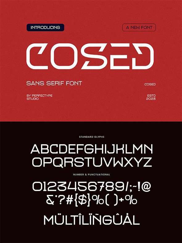 CreativeMarket - Cosed Modern Futuristic Sans Serif - 91729295