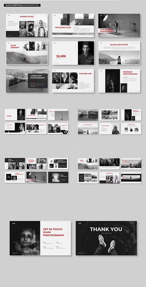 SLMN Photography Portfolio Keynote PowerPoint Googleslides Presentation