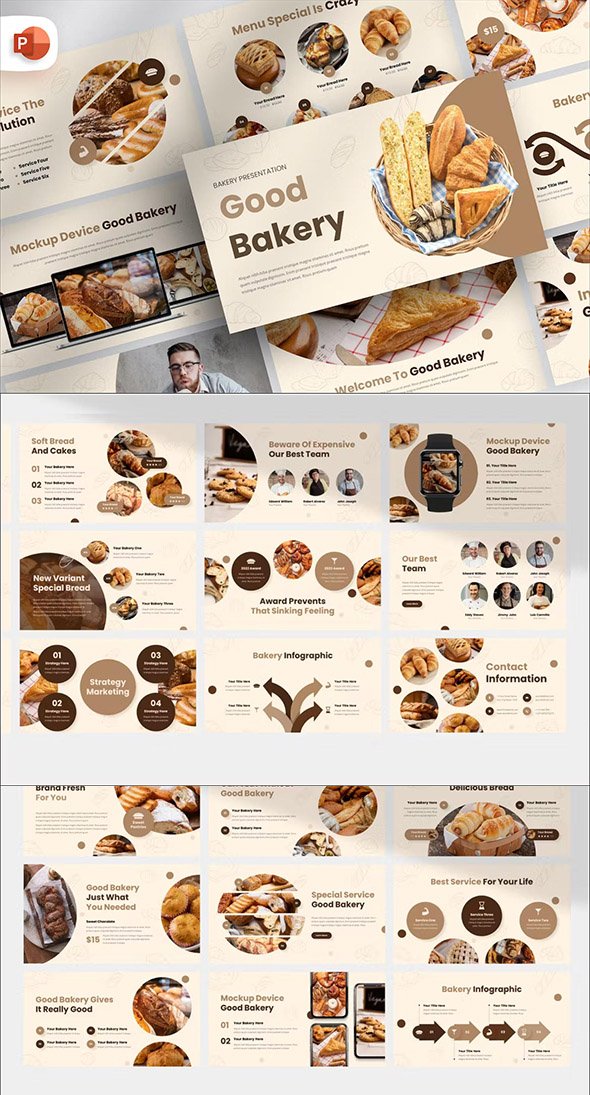 Creative Bakery Shop PowerPoint Template