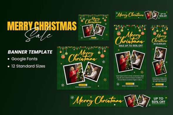 Merry Christmas Sale Banners Ad Template - Q4NBSC2