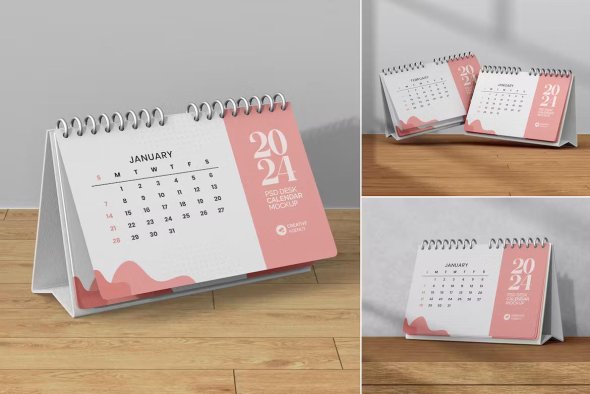 2024 Horizontal Desk Calendar Mockup Set - HV6VXVJ