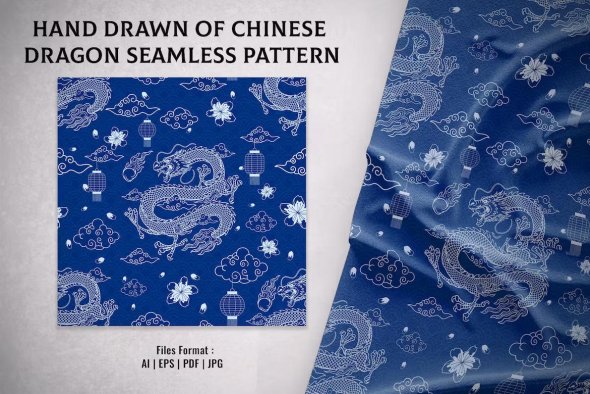 Oriental Dragon Seamless Pattern Decoration - TC4NGKJ