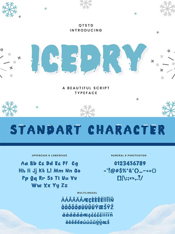 Icedry - A Winter Playful Display Font - 3H7NE2M