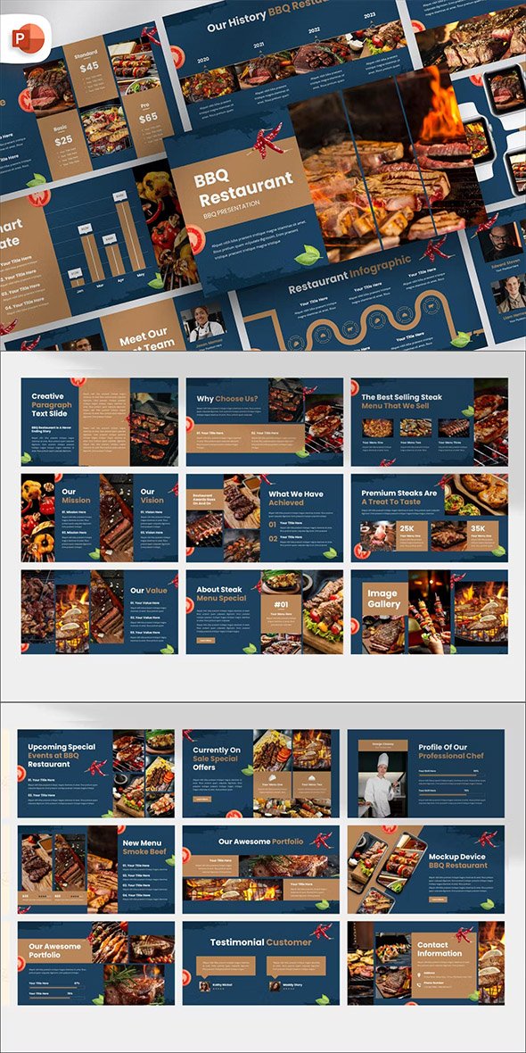 Barbeque Restaurant PowerPoint Template