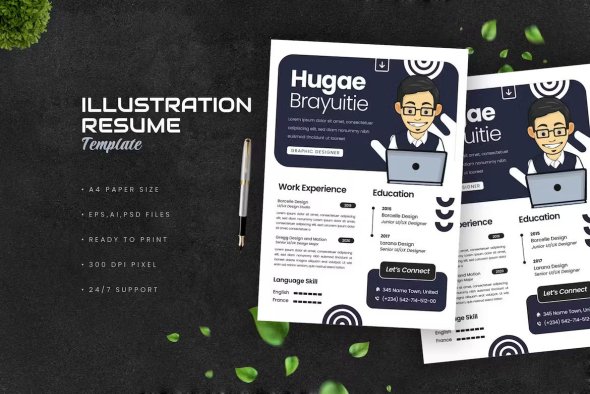 Illustration Designer Simply Resume - H9G6B6Q
