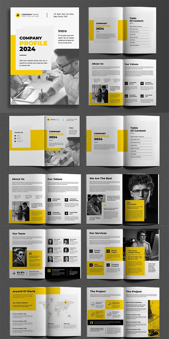 CreativeMarket - Company Profile Template Layout - 91907810