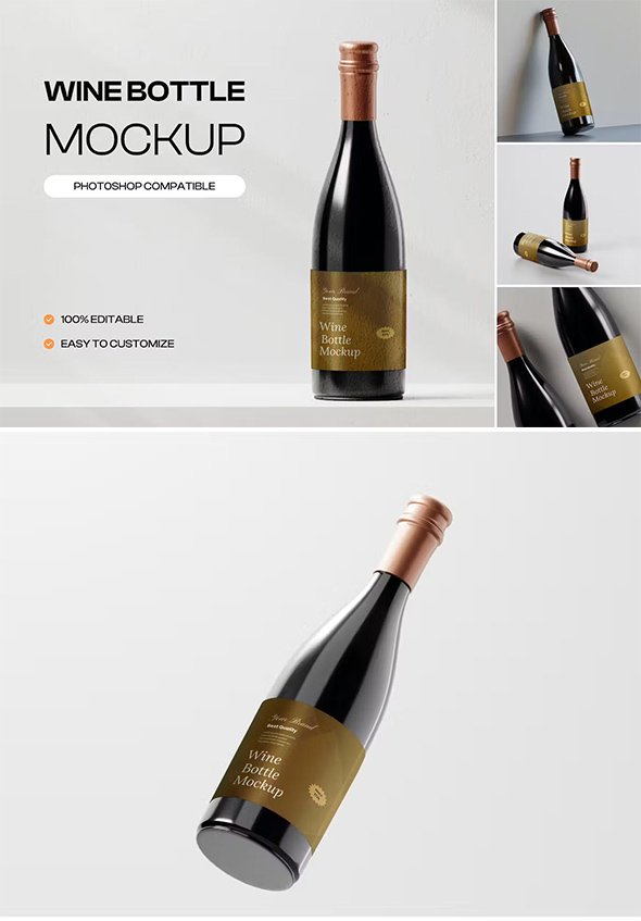 Wine Bottle Mockup Collection Elevate Your Brand - ZBKKZKP
