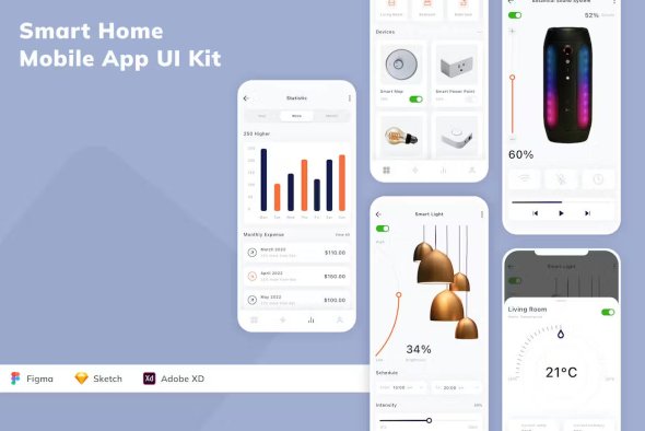 Smart Home Mobile App UI Kit - JU3Z98G