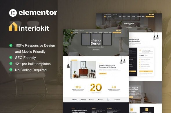 ThemeForest - Interiokit v1.0.0 - Interior Design & Architecture Elementor Template Kit - 49920453