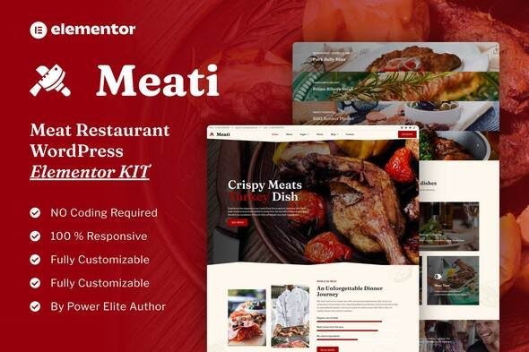 ThemeForest - Meati v1.0.0 - Meat Restaurant Elementor Template Kit - 49917699