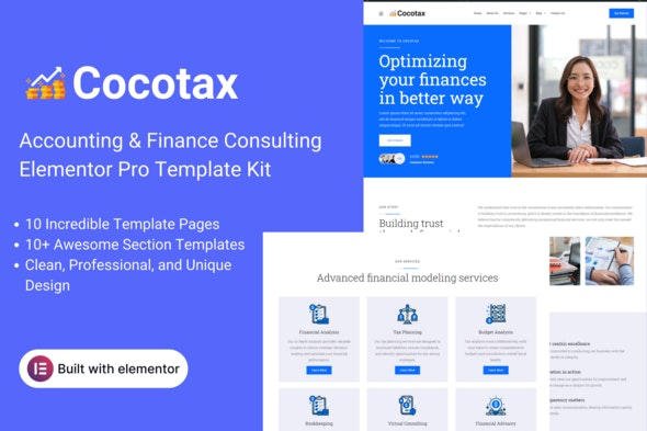 ThemeForest - Cocotax v3.18.1 - Accounting & Finance Consulting Elementor Template Kit - 49811479
