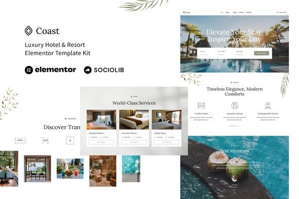 ThemeForest - Coast v1.0.0 - Luxury Hotel & Resort Elementor Template Kit - 49865816