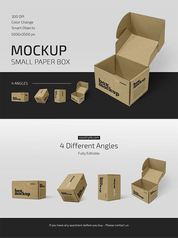 CreativeMarket - Small Paper Box Mockup Set - 5305688