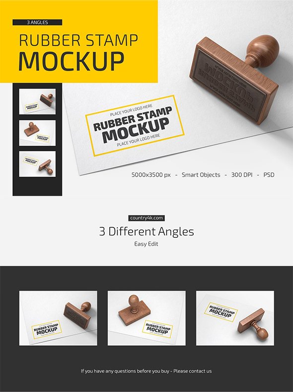 CreativeMarket - Rubber Stamp Mockup Set - 5389275