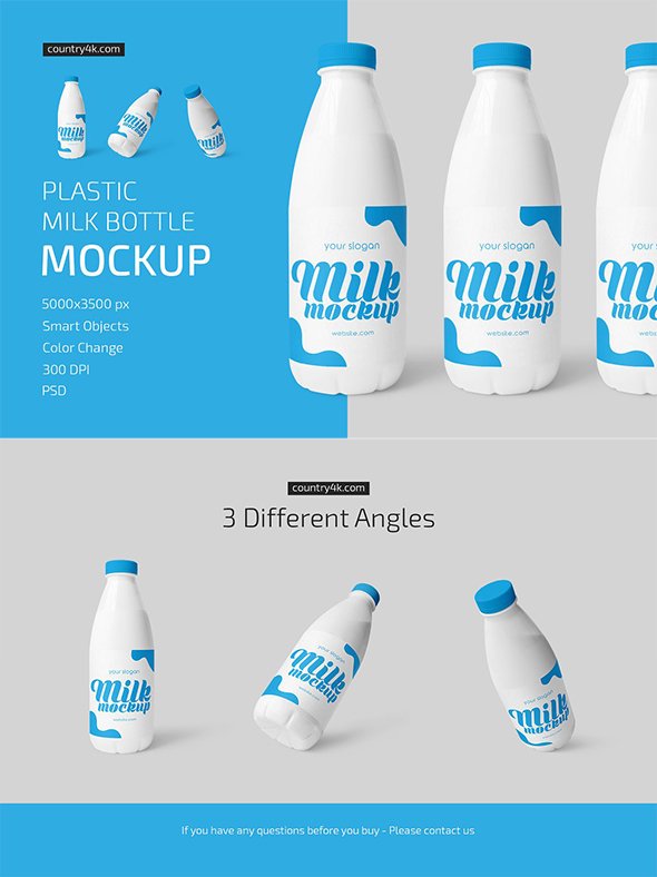 CreativeMarket - Plastic Milk Bottle Mockup - 5294612