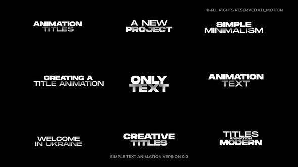 VideoHive - Simple Text Animation | AE - 50318511