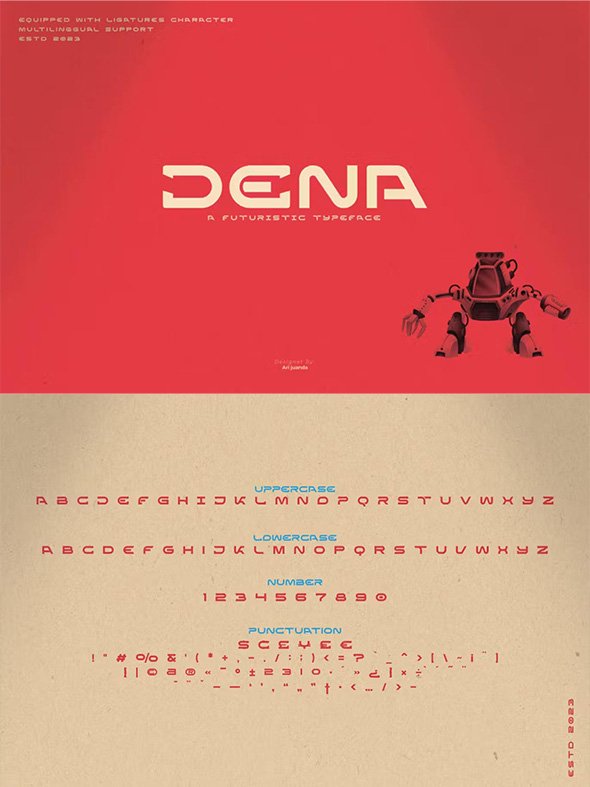Dena A Futuristic Typeface - U9YY5C6