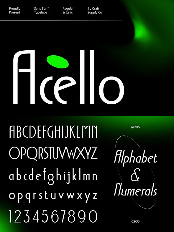 CreativeMarket - Acello – Geometric Sans Serif - 91907513