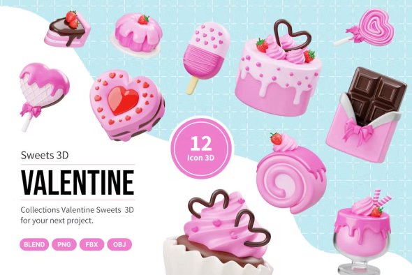 Valentine Sweet Food 3D Icon - KTZMJ37