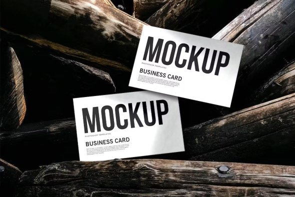 Name Card Mockup in The Wood - SG69KN3