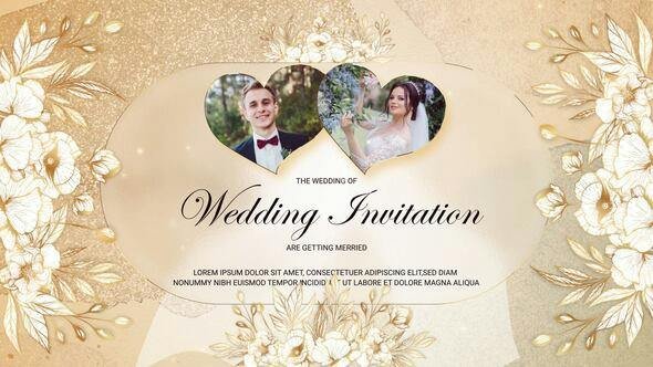 VideoHive - Golden Wedding Invitation (MOGRT) - 50434828