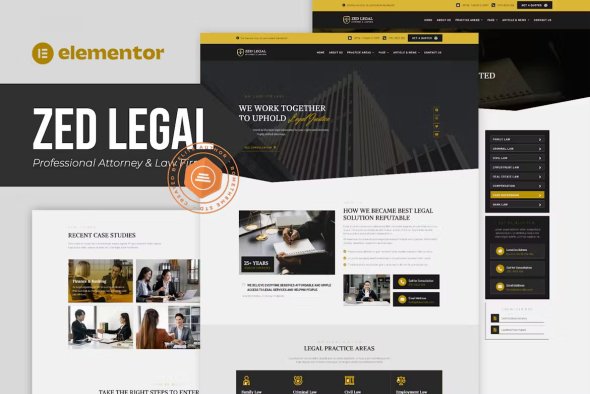 ThemeForest - Zed Legal v1.0.0 - Professional Attorney & Law Firm Elementor Template Kit - 50037807