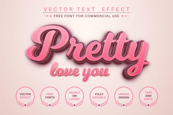 CreativeMarket - Pretty love you editable text effect - 6206690