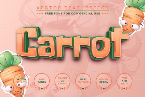 CreativeMarket - Sweet carrot - editable text effect - 6221813
