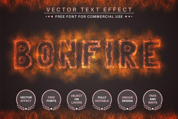 CreativeMarket - Bonfire - editable text effect - 6435743