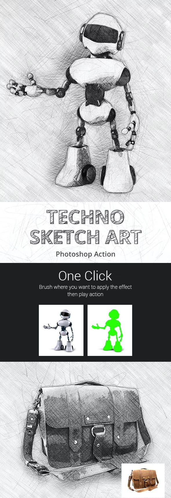 GraphicRiver - Techno Sketch Art Photoshop Action - 17696381