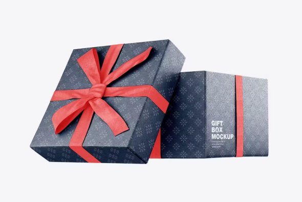 Glossy Gift Box Mockup - DNBQKTB