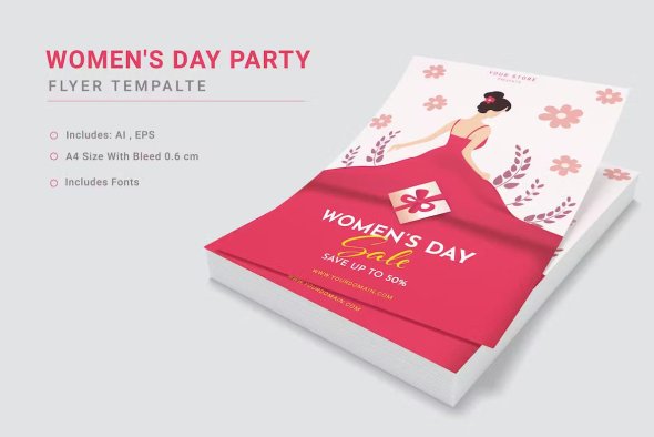 Happy Women's Day Poster Template - FS8RHDY
