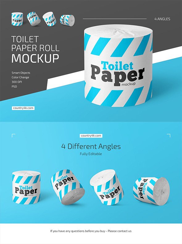 CreativeMarket - Toilet Paper Roll Mockup Set - 4812133