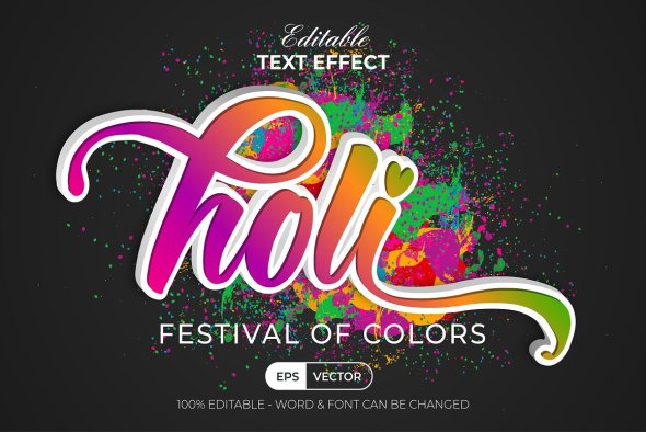 GraphicRiver - Colorful Text Effect Holi Style - 36028394