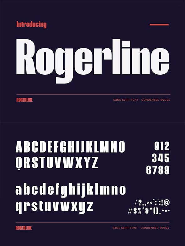 Rogerline - Modern Condensed Sans Serif - 8XDLHTT