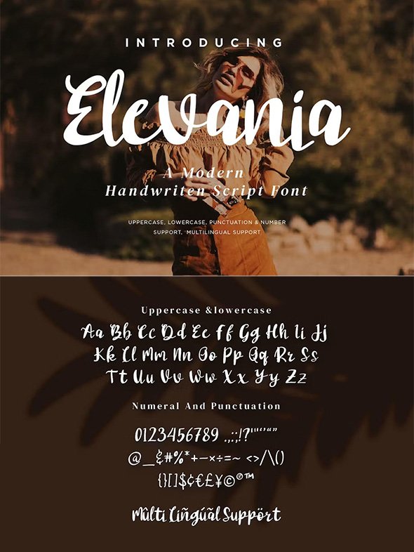 Elevania - Modern Script Fonts - W3WMYR8