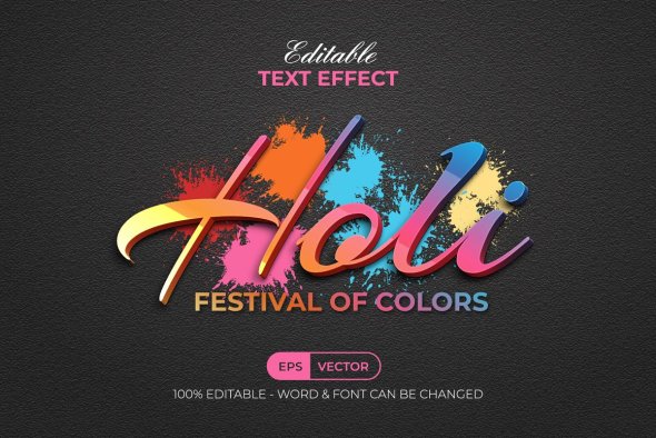 CreativeMarket - Holi Colorful Text Effect Style - 92019632