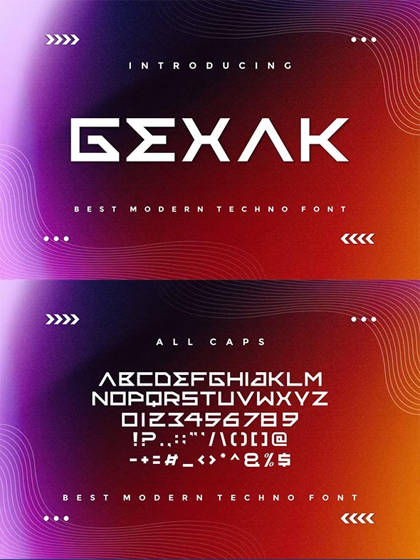 Gexak - Modern Techno Font - RLX4J9U