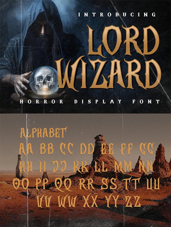 CreativeMarket - Lord Wizard Metal Horror Font Lord - 92042375