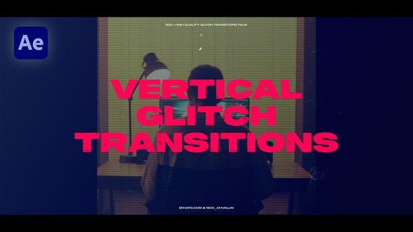 VideoHive - Vertical Glitch Transitions - 50755006