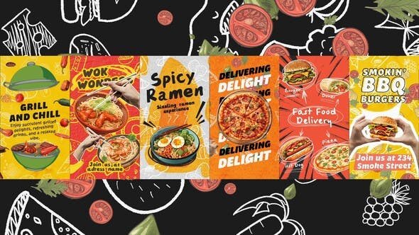 VideoHive - Food Vertical Posters Pack - 50834390